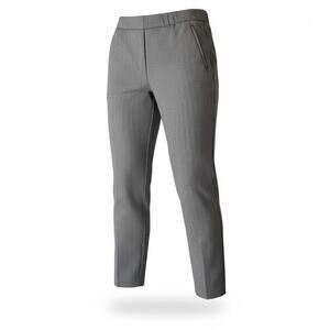 J. Jill Women's Gray Herringbone Ponte Welt-Pockets Slim-Leg Pants - Size XL‎